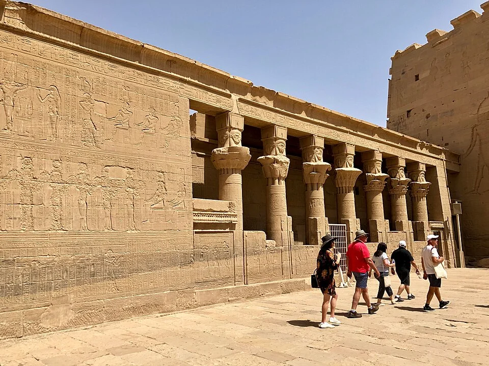 temple de Philae sauv&eacute;, &eacute;voqu&eacute; au mus&eacute;e de la Nubie &agrave; Assouan