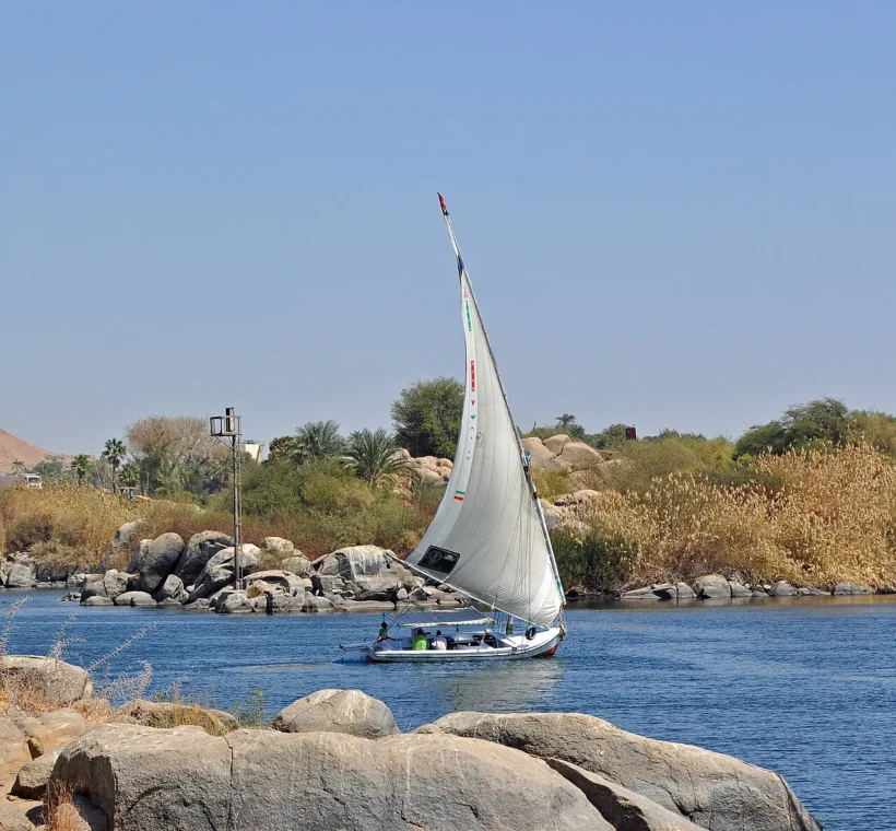M&eacute;t&eacute;o en &Eacute;gypte au printemps sur le Nil &agrave; Assouan